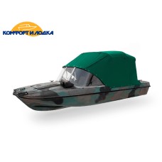 Тент для «Обь-3» , ходовой, модель «Рубка-НС», на нестандартное стекло с калиткой.